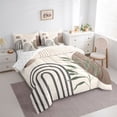 thumbnail image 3 of Homewish Geometric Stripes Circle 7-Piece Twin Bedding Sets for Female Men Teens,Vintage Aesthetic Bedding Comforter Set,Botanical Plants Leaves Breathable Sheet Sets,Breathable Home Decor, 3 of 8