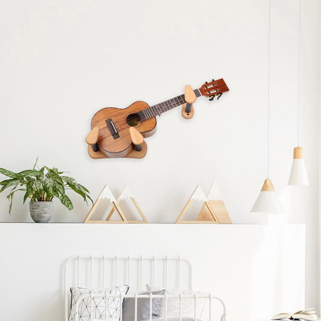 Yihuala Guitar Wall Hangers Hook with Hygrometer Guitar Ukuleles Wall Mount Holder Wall Display Stand for Musical Instrument