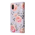 thumbnail image 2 of Wallet Case for iPhone XS/X 5.8 Inch, Flower Pattern Soft TPU Shockproof Bracket Wrist Strap Phone Cover with Cash Holder Card Slots Magnetic Closure Kickstand Flip Folio Case,Pink Rose, 2 of 8