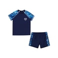 thumbnail image 1 of Nyeemya Boys' Rash Guard Set Kids 2-Piece Swimsuit UPF 50+ Sun Protection Swimwear Short Sleeve Swim Shirts and Trunks Set Blue 5XL, 1 of 7