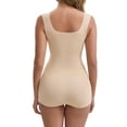 thumbnail image 3 of INSPIRE CHIC Mother's Day Women's Crotch Hook Closure Bodysuits Padded Wide Straps Butt-Lifter Tummy Control Invisible Tank Jumpsuits M Apricot, 3 of 6