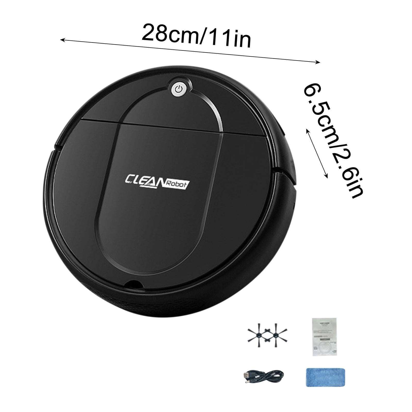 Nkmbld Robot Vacuum Cleaner Fully Automatic Sweeping Robot, Household USB Charging Cleaning Machine for All Floors, Pet Hair, Black