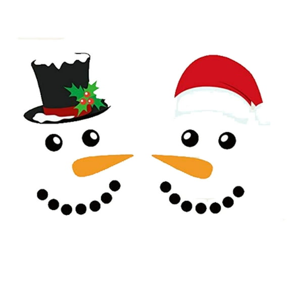 Xiwaer Merry Christmas Decorations Garage Door Decor Snowman Magnets Stickers Refrigerator Decal Face Garage Christmas Set Reflective Car Magnetic Stickers