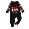 thumbnail image 3 of Odeerbi Christmas Pajamas for Family Holiday Plaid Long Sleeve Family Christmas Pajamas Matching Sets Infant Print Parent-child Suit Two-Piece Sleepwear Xmas Family Matching PJs Set Black, 3 of 5