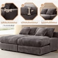 thumbnail image 2 of Aukfa 75" Double Chaise Lounger Oversized Loveseat Sofa for Living Room, 6 Pillows, Corduroy, Gray, 2 of 10