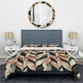 thumbnail image 3 of Designart "Rose Gold Damask Radiance" Marble Bedding Covert Set - Glam Bed Set With 2 Shams, 3 of 5