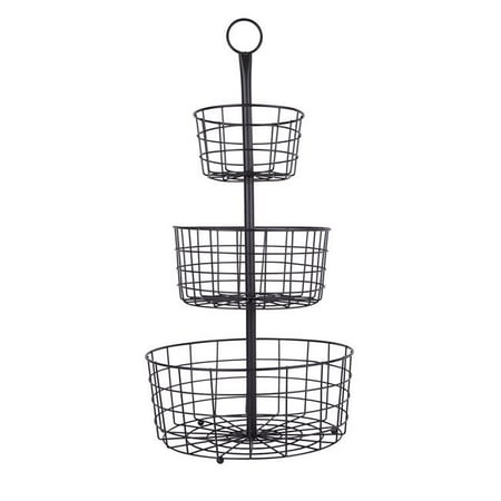 J Miles Uh Fb205 Blk 3 Tier Decorative Wire Fruit Basket