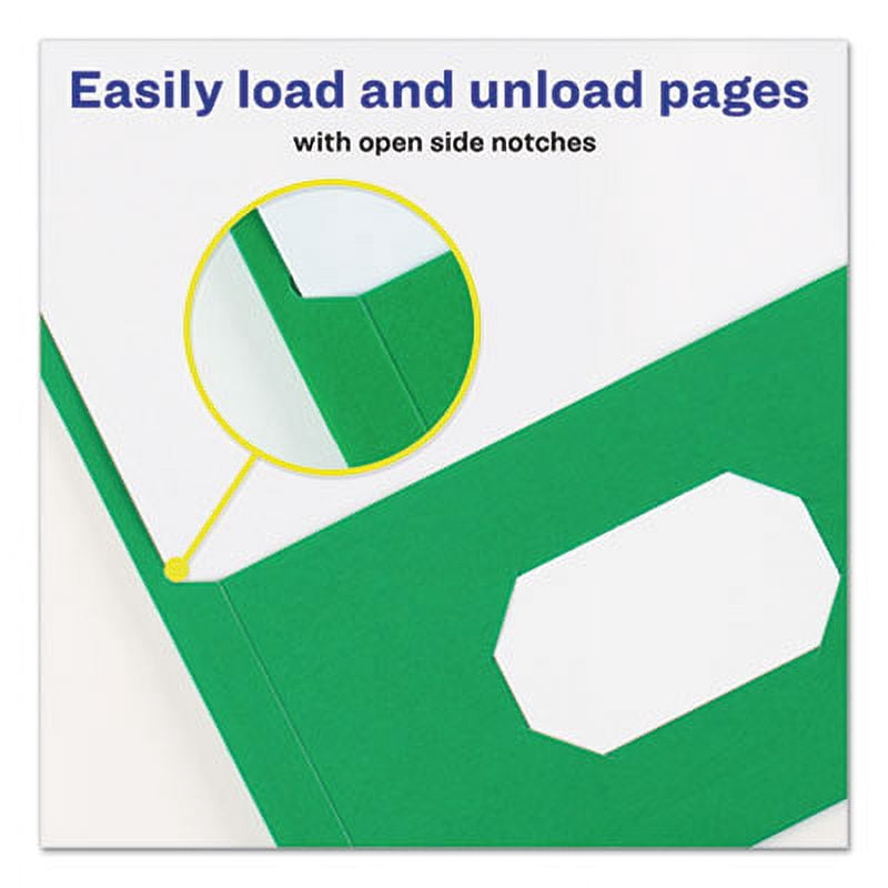 Avery&reg;, AVE47987CT, Two-Pocket Folders, 125 / Carton, Green