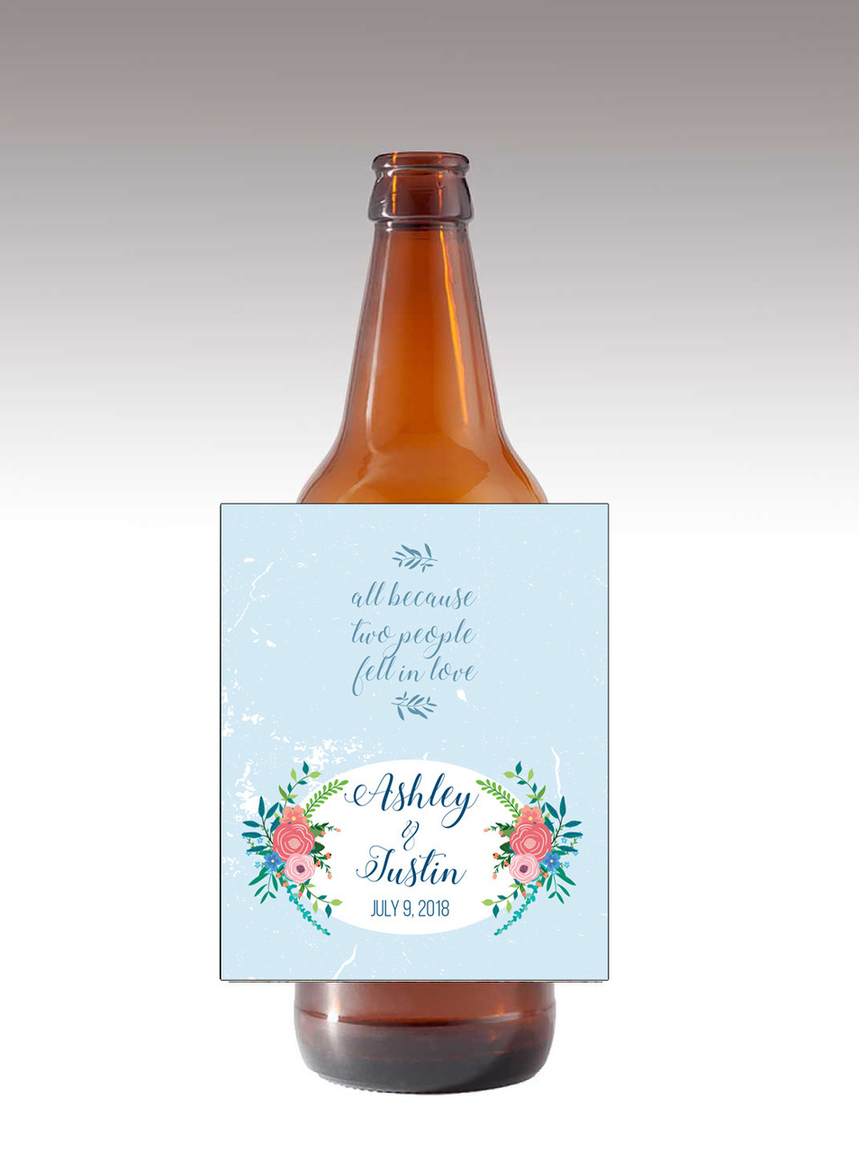 12 All Because Two People Fell In Love Wine / Beer Bottle labels Easy to  Use Self Stick Labels