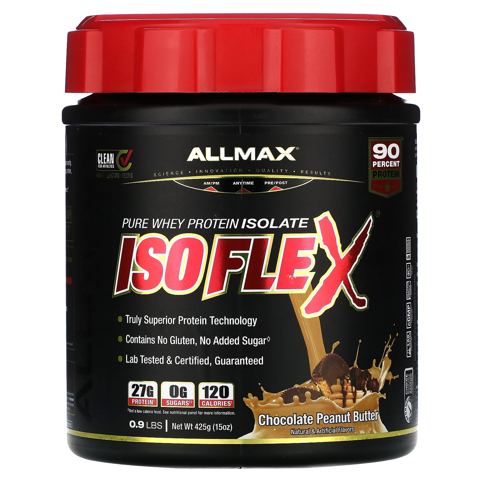 ALLMAX ISOFLEX®, Pure Whey Protein Isolate, Chocolate Peanut Butter, 0.9 lbs (425 g)