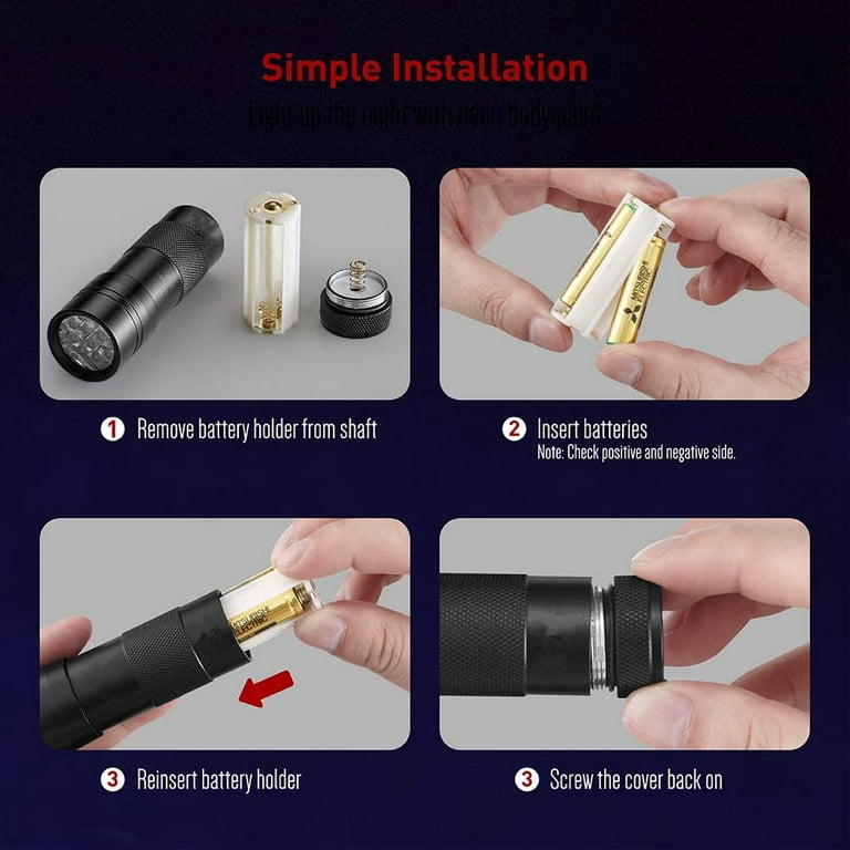 1pc UV Flashlight, 395nm USB Rechargeable Mini LED UV Black Light,  Flashlight Scalable Black Light Detector, For Pet Urine, Stains, Amber,  Cured Epoxy