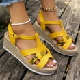 thumbnail image 5 of Xunlbb Sandals for Women Large Size Hemp Rope Woven Outdoor Casual Slope Heel Snake Pattern Buckle Sandals Beach Sandals for Woman on Clearance, 5 of 5