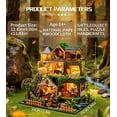 thumbnail image 4 of DIY Forest Villa Dollhouse Kit, Wooden Miniature House with LED Light & Decor, 4 of 6