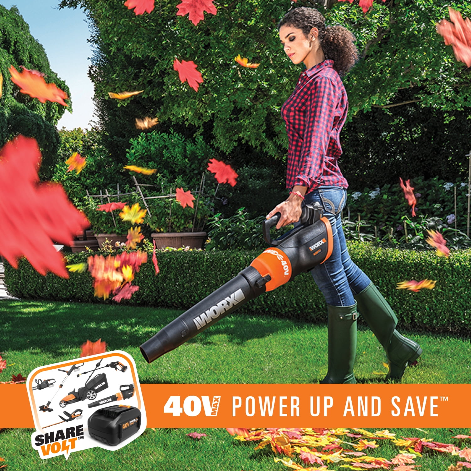 WORX 40V 13 Cordless String Trimmer & Turbine Leaf Blower Power Share  Combo Kit - WG927 (Batteries & Charger Included)