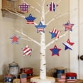 thumbnail image 6 of erdimoy 10-Piece Patriotic Star Wooden Ornaments Set, USA Flag Pattern Hanging Decor, 3.15in Size for 4th of July & Independence Day Home Decor, 6 of 6