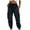Navy, variant on RYRJJ Women's Cargo Pants Casual Outdoor Solid Color Elastic High Waisted Work Trouser Drawstring Baggy Jogger Workout Pants with Pockets Silver M
