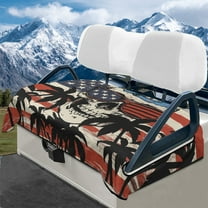 Yuyamidu Skull Golf Cart Seat Covers American Flag Club Car Seat Towel Blanket Flannel Golf Cart Accessory Decor Fits in More 2 Person Seats Golf Carts