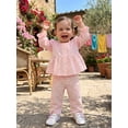 thumbnail image 4 of Loicainy Baby Toddler Girls Fall Clothes Set 6 12 18 24 Months 2T 3T 4T 5T Plaid Square Neck Button up Long Sleeve Shirt and Elastic Pants 2 Piece Outfits, 4 of 9