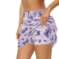 thumbnail image 5 of Uorisango Purple Butterfly Women's Active Performance Skort Size XS Lightweight Polyester Spandex Fabric Running Sports Pickleball Skirt for Women Versatile Daily Wear with Pockets, 5 of 7