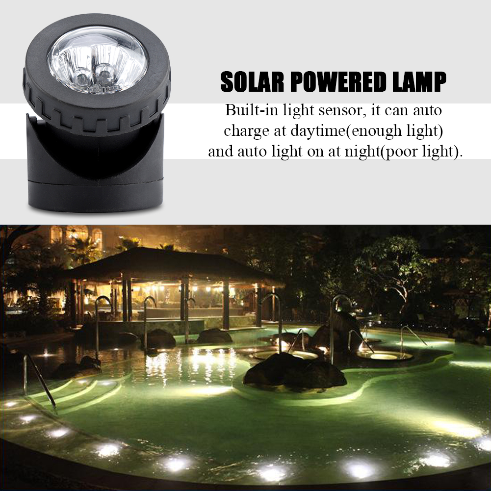 Solar Powered 6LED Underwater Submarine Lamp Spotlight Outdoor Garden Pond Lighting White Light DyAn Solar Light 