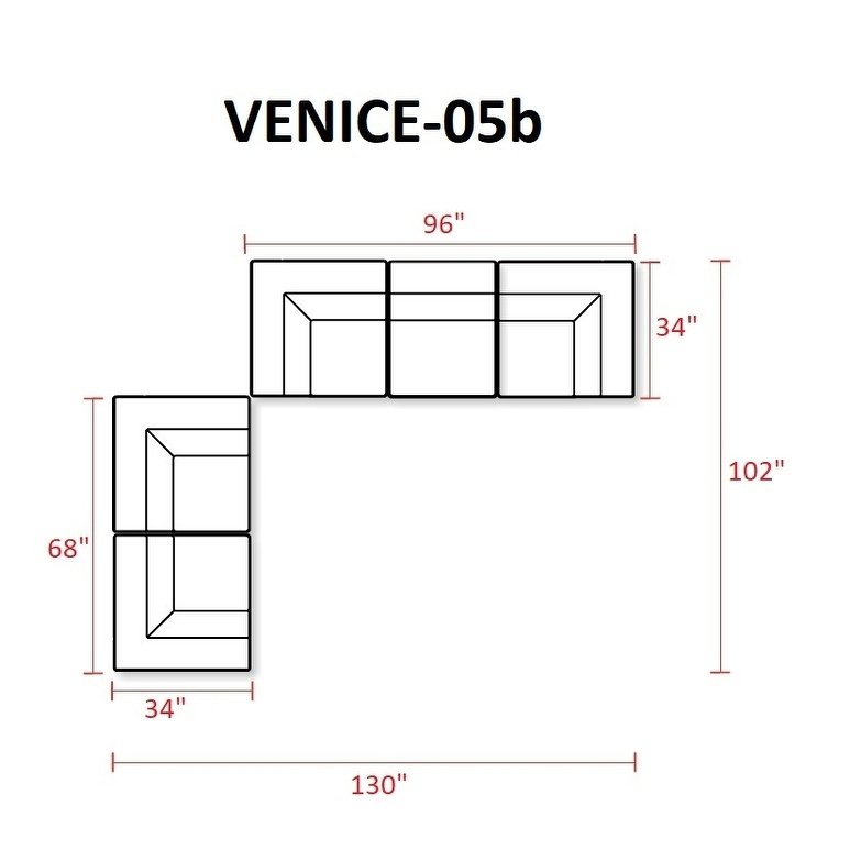 Venice 5 Piece Outdoor Wicker Patio Furniture Set 05b-Color:Wheat - image 3 of 5