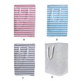 thumbnail image 4 of Cesto para la colada plegable Naiovety de lona a rayas de gran capacidad bolsa organizadora de ropa Raya azul, 4 of 6