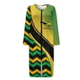 thumbnail image 3 of Yuyamidu Jamaican Flag Womens Robes Lightweight Zipper Front Long Bathrobe Fashion Long Sleeve Robe Loose Loungewear Dress Casual Sleepwear Gowns Size M, 3 of 7