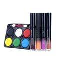 thumbnail image 1 of Decoración de Halloween Kit de maquillaje con brillo de labios para Halloween, efectos realistas, niebla lavable, taza antiadherente, brillo de labios, sangre falsa, 4,5 ml x 4 +(Buy 2 save 10%), 1 of 6