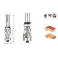 thumbnail image 2 of Amana Tool 57178 Solid Carbide (Brazed to Steel Shank) Spiral Flush Trim Compression 7/8 D x 1-1/8 CH x 1/2 Inch SHK w/ Upper and Lower Ball Bearing Router Bit, 2 of 3