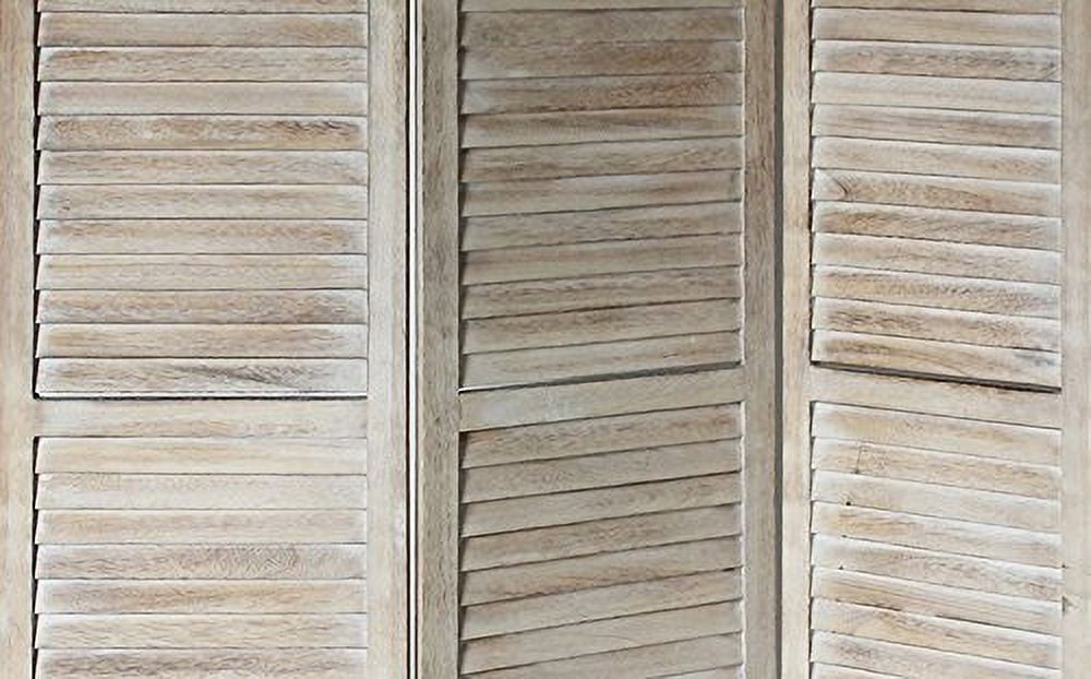 Milton Greens Stars Inc 3-Panel Farmhouse Wood Room Divider in Natural