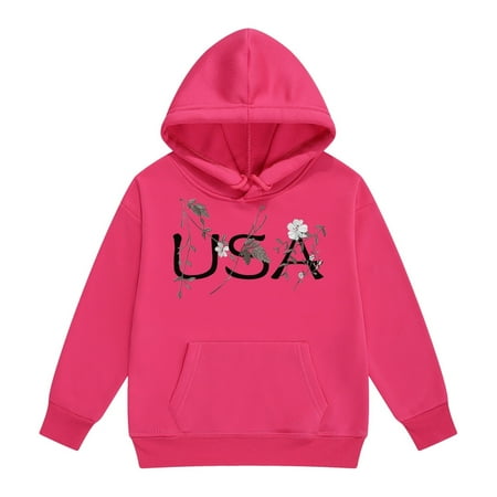 SGMVNU Kids Classic Solid Color Hoodie Casual Basic Pullover Hooded Sweatshirt Hoodie for Boys or Girls Fall WInter Clothes for Kids(Size 4-5 Years A-Hot Pink)