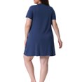 thumbnail image 3 of Agnes Orinda Tallas grandes de mujeres camisones de noche de manga corta con volantes pijamas casuales vestidos de dormir 1X azul marino, 3 of 6