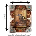 thumbnail image 2 of Urbalabs Cowboy Longhorn and Teal Stone Western Decor Picture Frame 5 x 7 Country Gifts Farmhouse Picture Frames Photo Frame Wall Hanging or Standing 5x7 Elaborate, 2 of 7