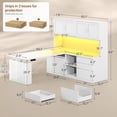 thumbnail image 2 of L Shaped Electric Standing Desk with Hutch, Adjustable Height Computer Desk with 3 Drawers and Storage Shelves, 2 of 8
