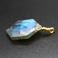 thumbnail image 4 of Natural Crystal Faceted Quartz Flat Hexagonal Pendant Pentagram Chakra Gemstone, 4 of 6