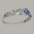 thumbnail image 3 of LBG British Made 9ct White Gold Natural Tanzanite Womens Solitaire Ring - 33 size options - Size 10.75, 3 of 6