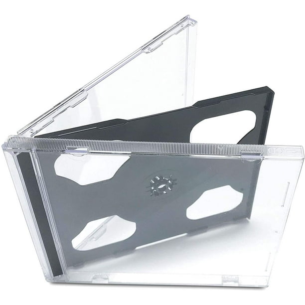 Standard Black Double CD Jewel Cases Premium, 25 Pack