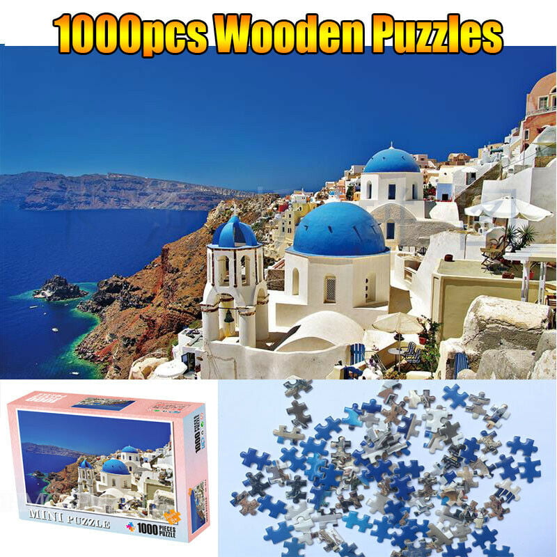 Aegean Sea Scenery 1000 Piece Jigsaw Puzzles DIY Educational Cardboard Game US 