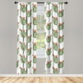 thumbnail image 5 of Ambesonne Mexican Window Curtains, Cactus Plant Desert, Each 28" W x 84" L, Green and Orange, 5 of 5