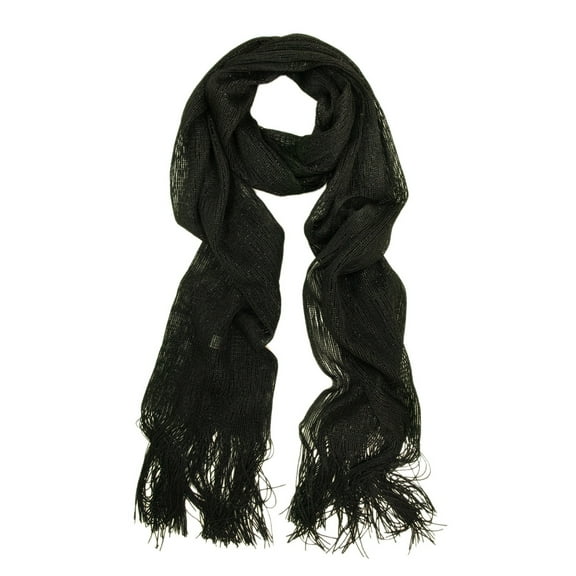 Premium Solid Color Glitter Metallic Mesh Scarf