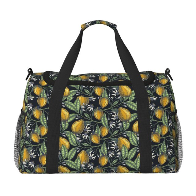 Easygdp Citrus Fruits Elegant Lemons Bolsa de Gimnasio, Bolsa de Viaje Duffel, Bolsa de Fin de Semana con Compartimentos, Bolsa de Mano para Noche