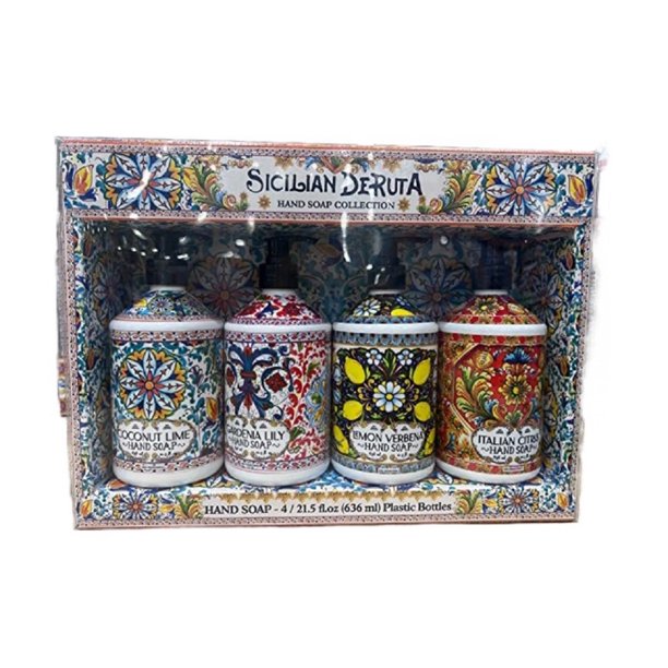 Sicilian Deruta Hand Soap Collection 4 x 21.5 fl.oz Plastic Bottles