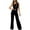 Black Pants for Women, variant on jtjvou Women's Strapless Tube Top Jumpsuit Metal Button Decor Loose Wide Leg Pants Black L