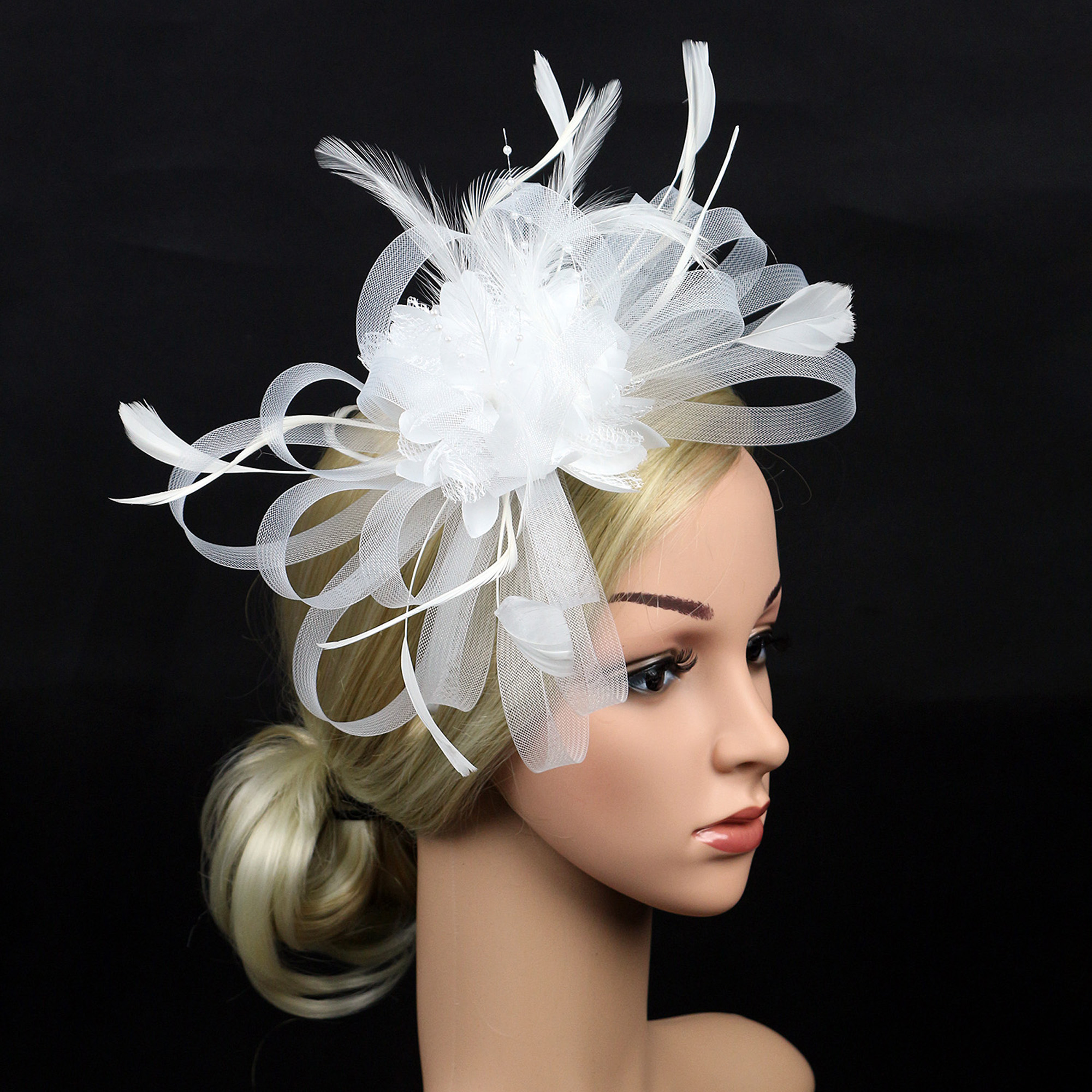 Gwiyeopda Cocktail Party Hat Women Sinamay Fascinator Wedding Church