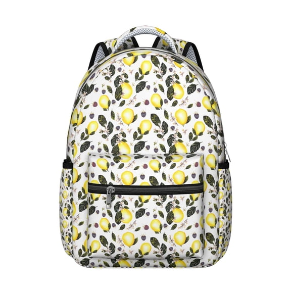 Citrus Lemon Zest Backpack - Spacious School Rucksack with Padded Straps, Fashionable Bookbag for Teens & College Students, Great Campus Gift