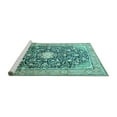 thumbnail image 2 of Ahgly Company Machine Washable Indoor Rectangle Medallion Turquoise Blue Traditional Area Rugs, 6' x 9', 2 of 4
