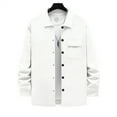 thumbnail image 5 of Wutalume Men's American Style Retro Leisure Knitting Flip Collar Jacket Coat, Trendy and Comfortable for Men, Designed for Casual Fashion, Outdoor Events and Daily Wear,White S, 5 of 5