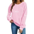 thumbnail image 4 of Valentines Day Sweatshirts Women Cute Heart Valentine Funny Sweater Tops Casual Long Sleeve Shirts Pullover, XL Pink, 4 of 6