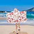 thumbnail image 2 of Yayeee Kids Hooded Towel with Hand Pockets Beach Soft Absorbent Bath Wrap 50 x 23.5 inch, White Cartoon Fire Truck Pattern, 2 of 5
