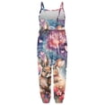 thumbnail image 6 of Kids Girl Sleeveless Romper Jumpsuit Easter Bunny Watercolor Print Harem Pants Soft Stretchy,Size 5 T, 6 of 7